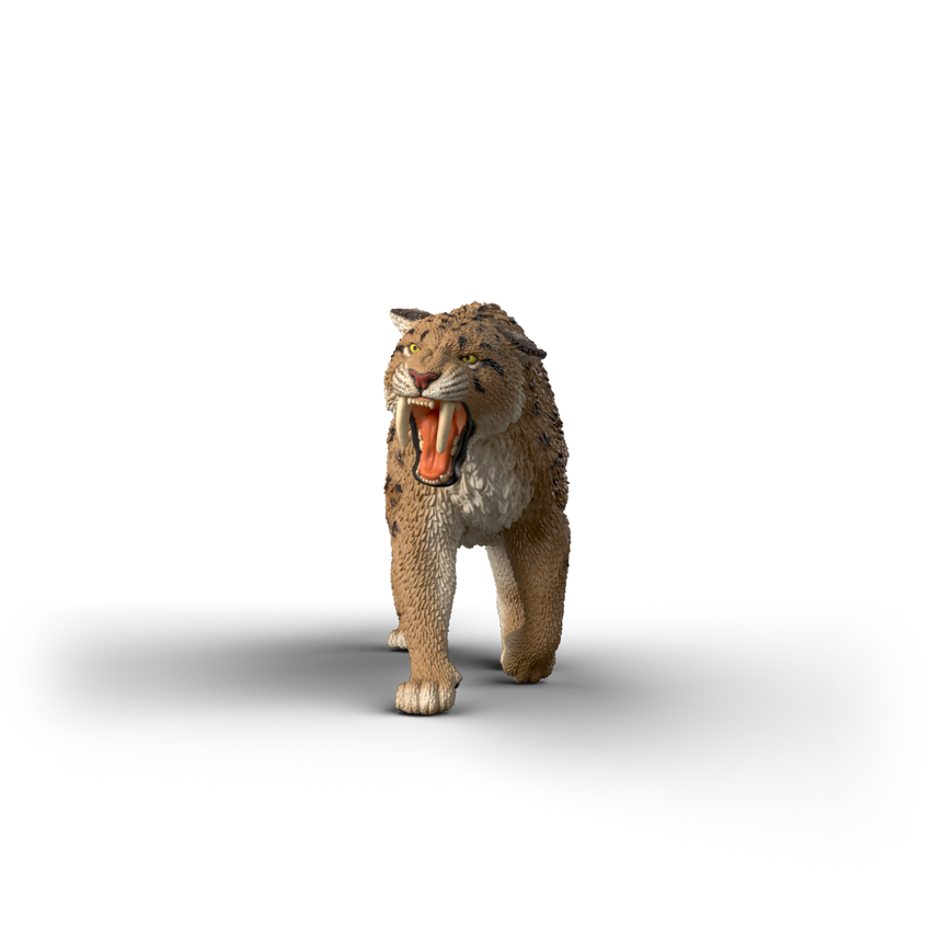 Schleich Smilodon toy figure alternate view