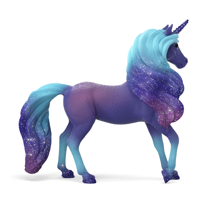 Schleich Galaxy Rainbow Unicorn Stallion toy figure side view