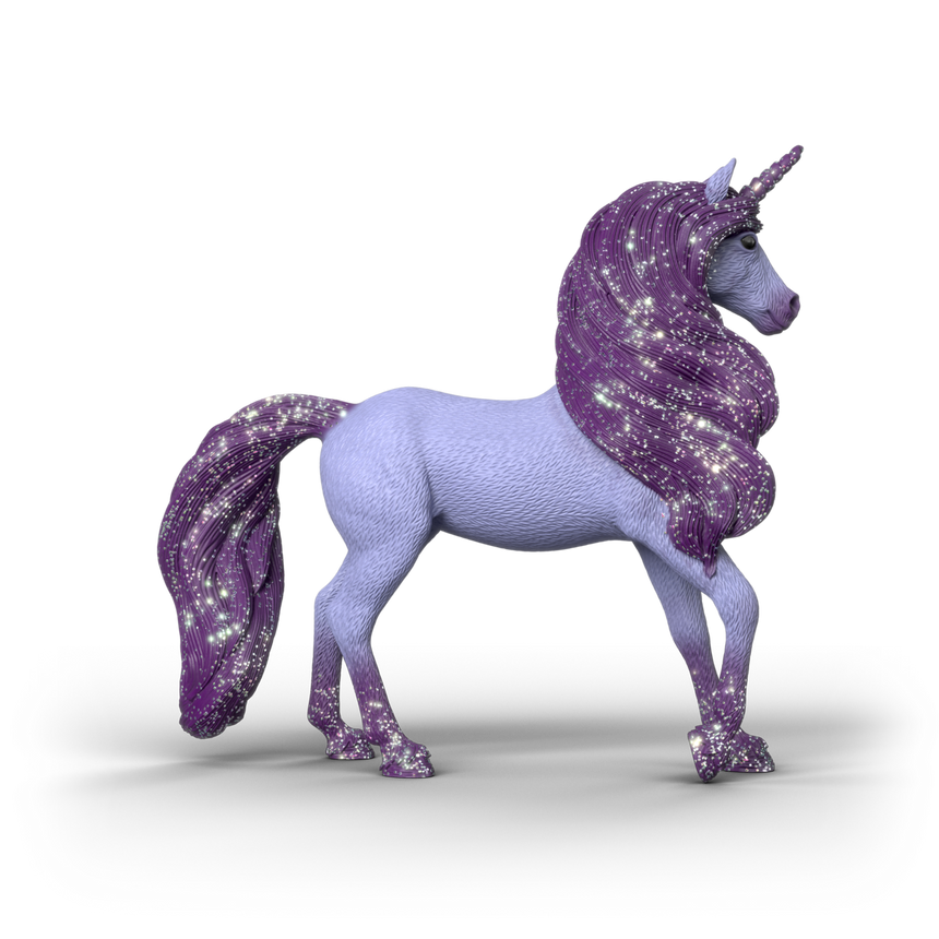 Schleich Unicorn Stallion Orchid toy figure side view