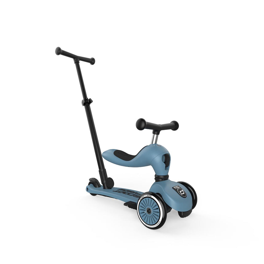 Scoot & Ride Highwaykick 1 Push & Go 2-in-1 kids scooter in Steel
