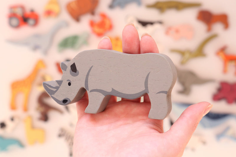 Tender Leaf Toys Wooden Animal Rhino - image 3