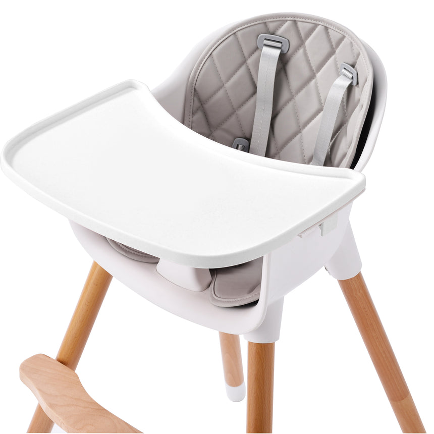JOY BABY Amelia 2-in-1 Timber Highchair - Grey