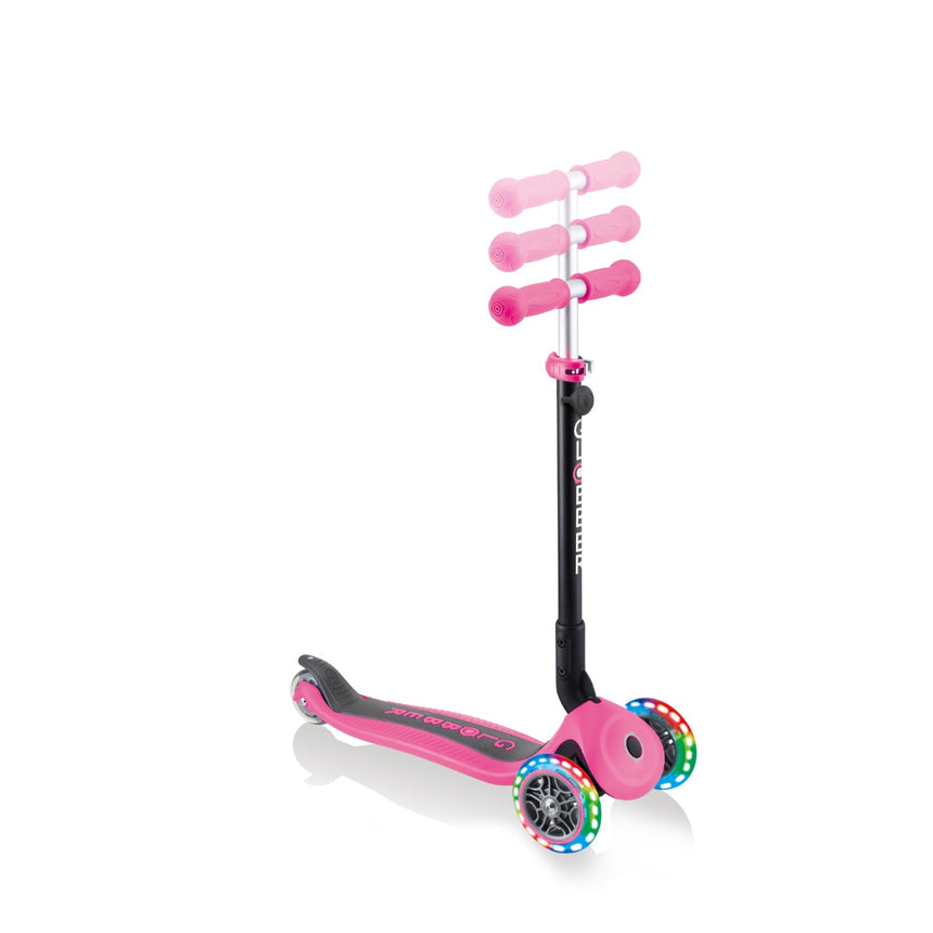 Globber Go Up Sporty Lights Convertible Scooter - Pink