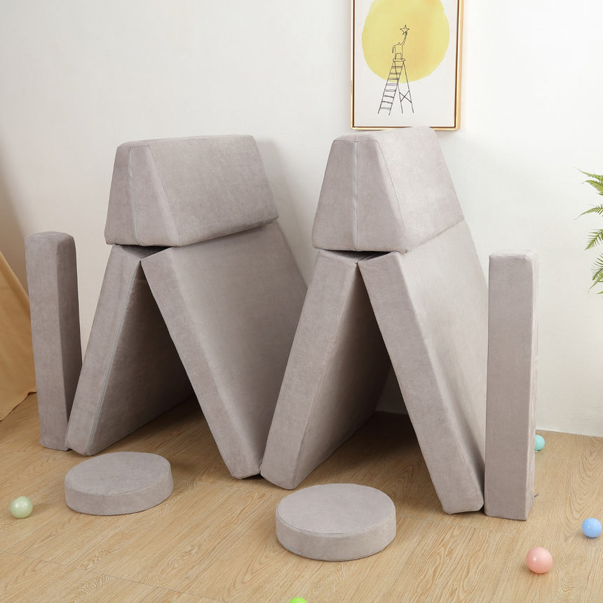 All 4 Kids Ethan 10 PCS Play Couch - Grey