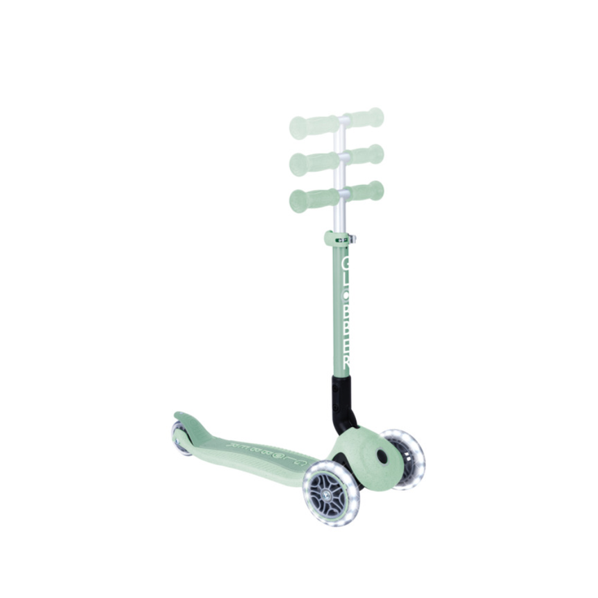 Globber ECOLOGIC JUNIOR Foldable Scooter with Lights - Pistachio