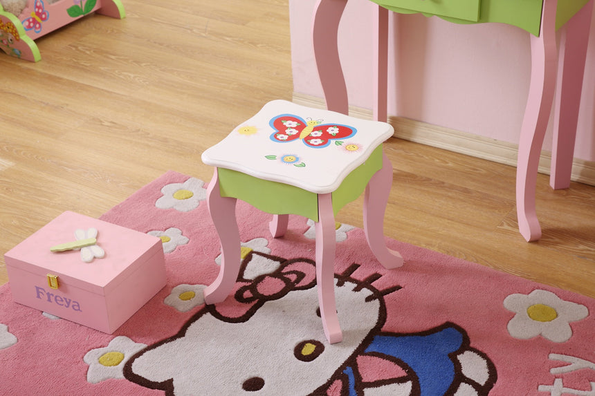 All 4 Kids Layla girls flower vanity set with stool gallery image 12
