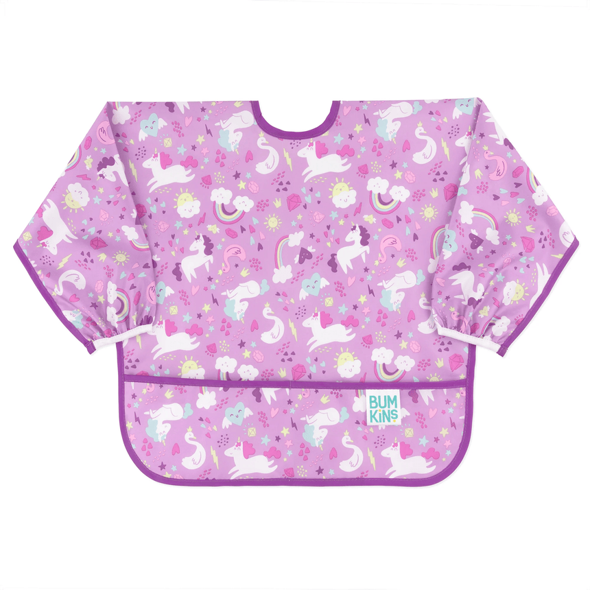 Bumkins Waterproof Sleeved Bib - Unicorns