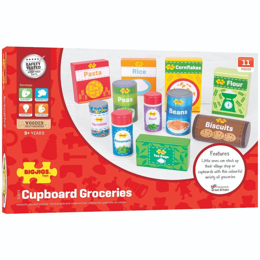 Bigjigs Toys Pretend Cupboard Groceries