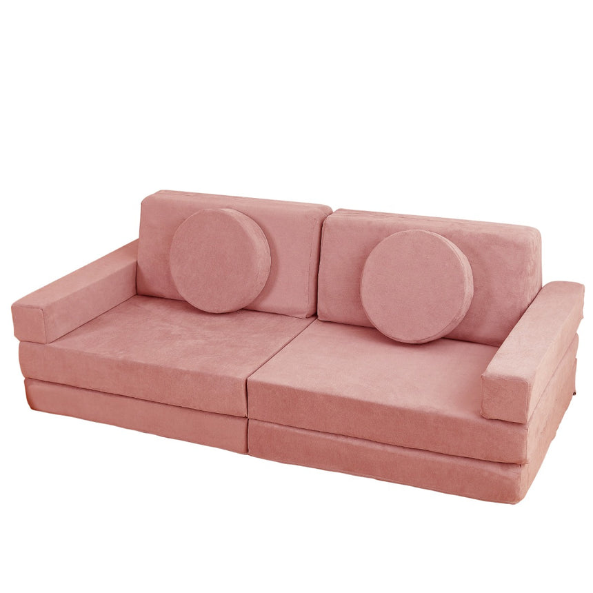 All 4 Kids Ethan 10 PCS Play Couch - Rose