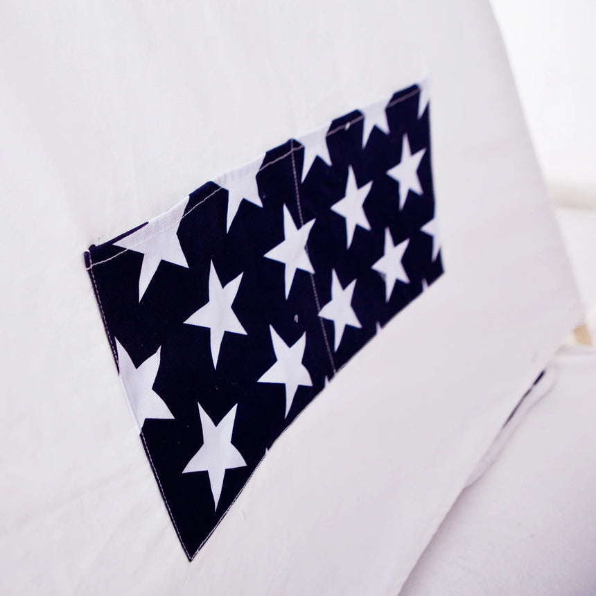 ALL 4 KIDS Liam Large Cotton Canvas Kids Blue Star Teepee Tent