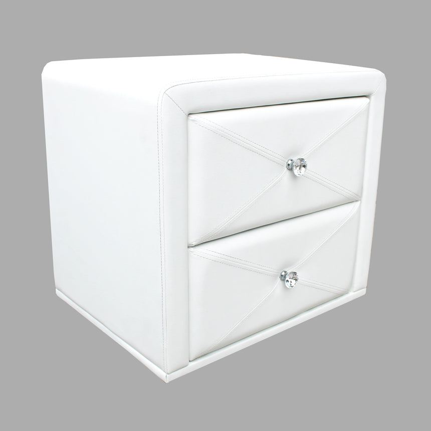 All 4 Kids Madelyn White PU Leather Bedside Table