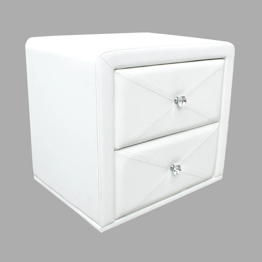 All 4 Kids Madelyn White PU Leather Bedside Table