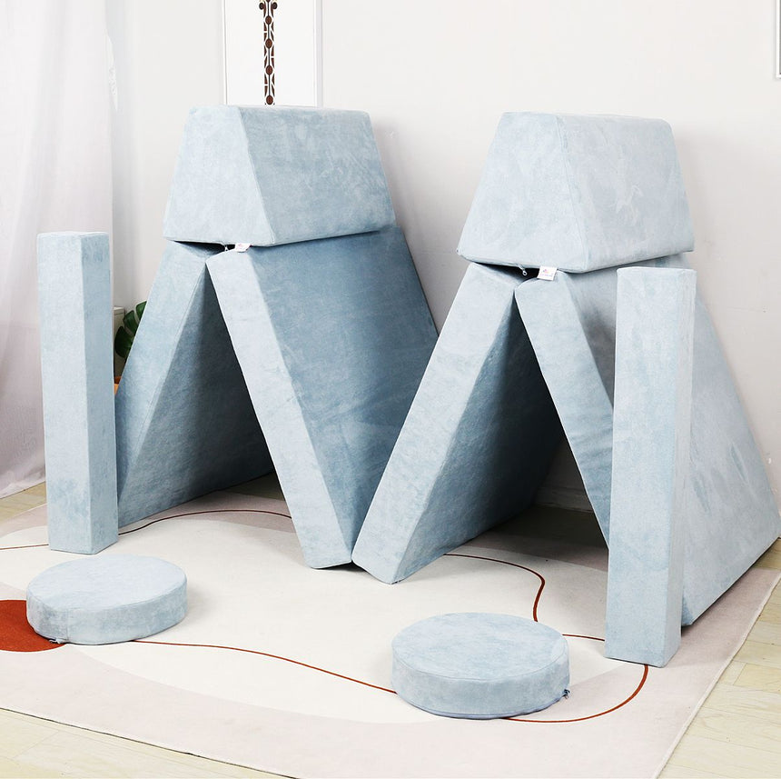 All 4 Kids Ethan 10 PCS Play Couch - Blue