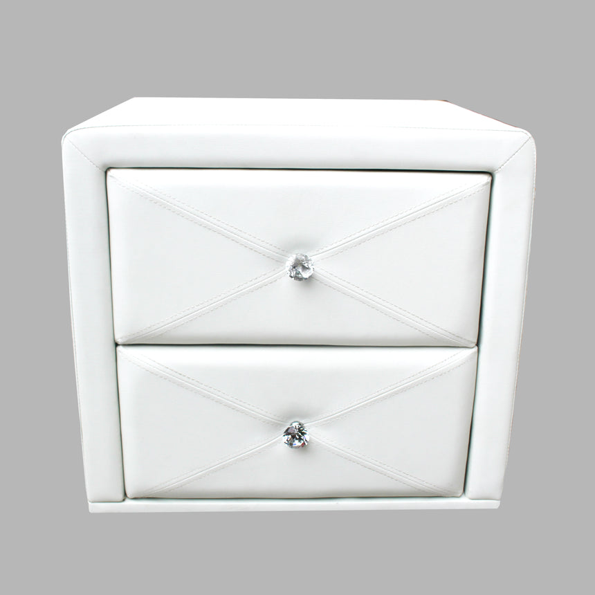 All 4 Kids Madelyn White PU Leather Bedside Table