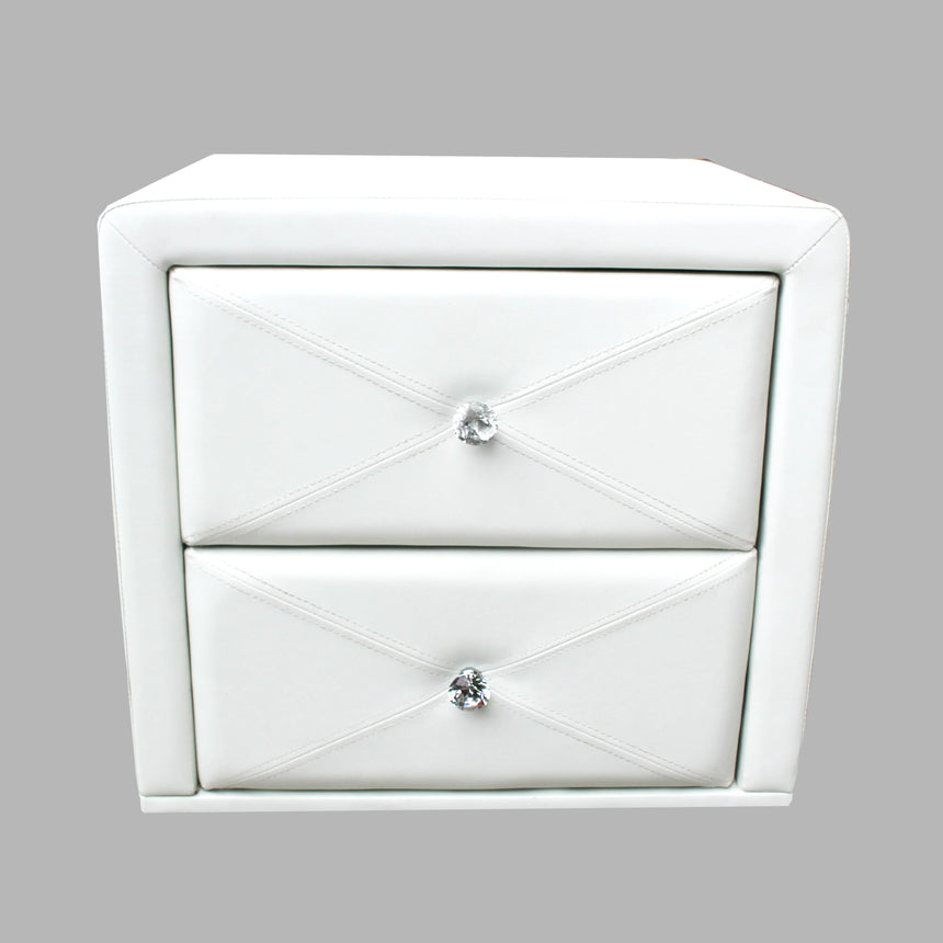 All 4 Kids Madelyn White PU Leather Bedside Table