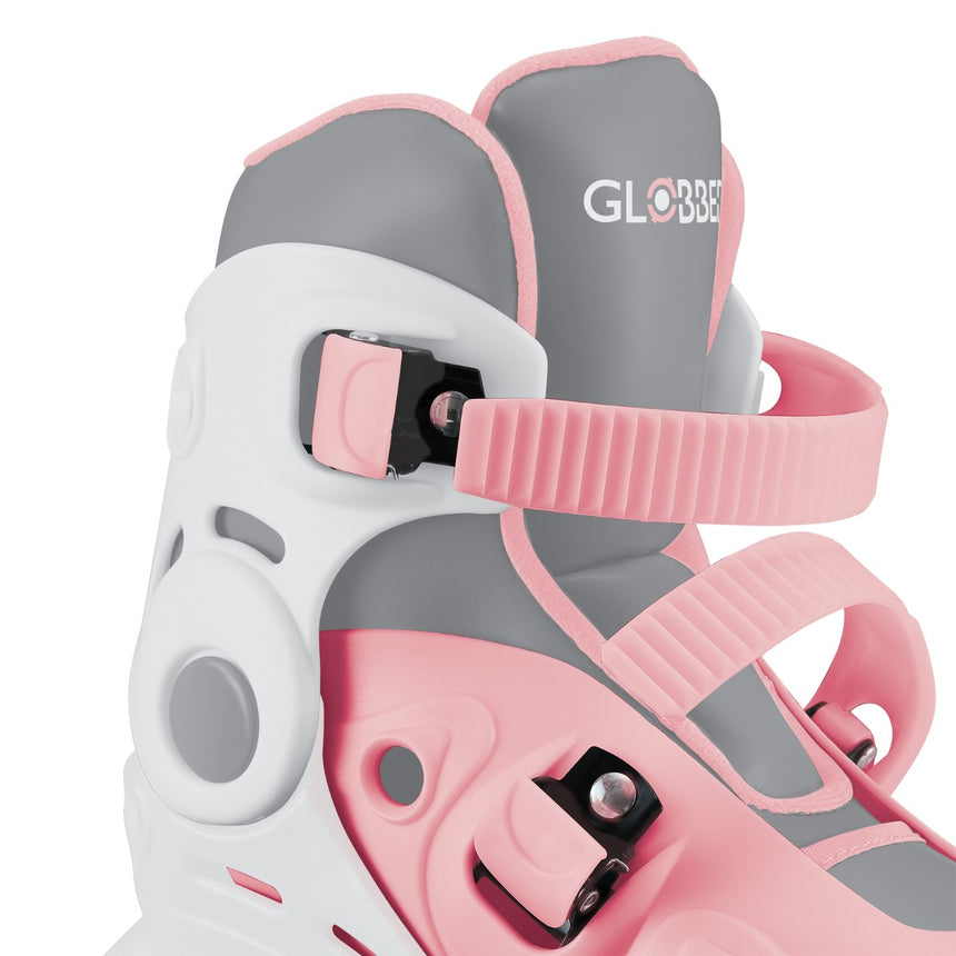 Globber 2 in 1 Learning Inline Roller Skates for Toddlers: Size 29-32 - Pastel Pink