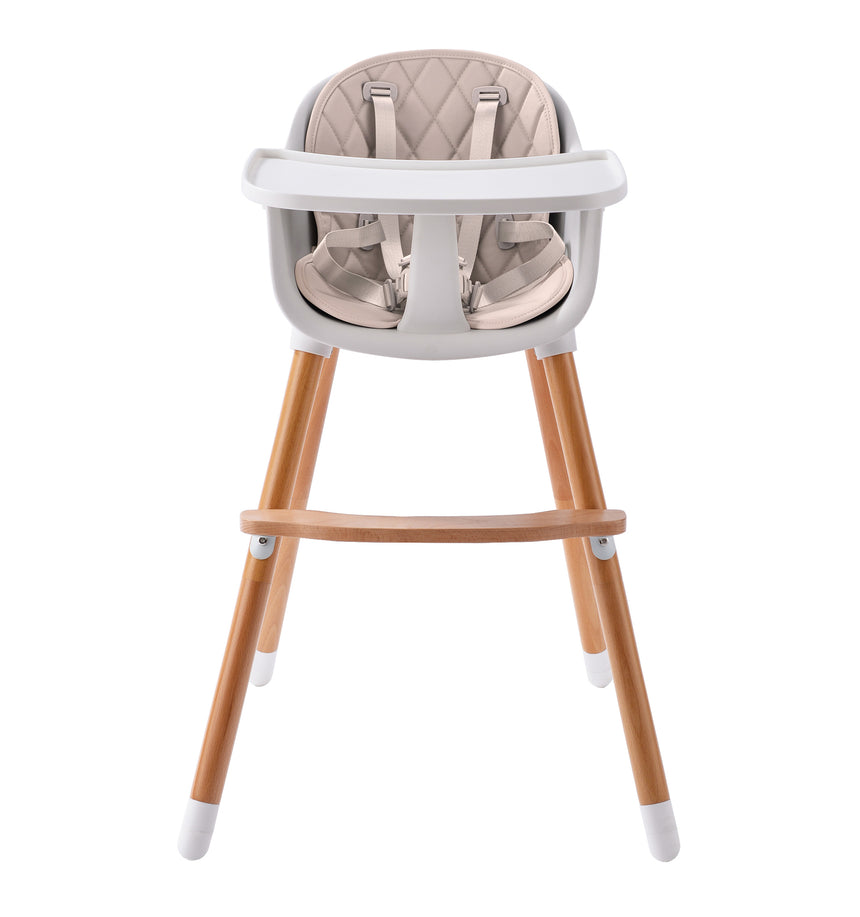 JOY BABY Amelia 2-in-1 Timber Highchair - Beige