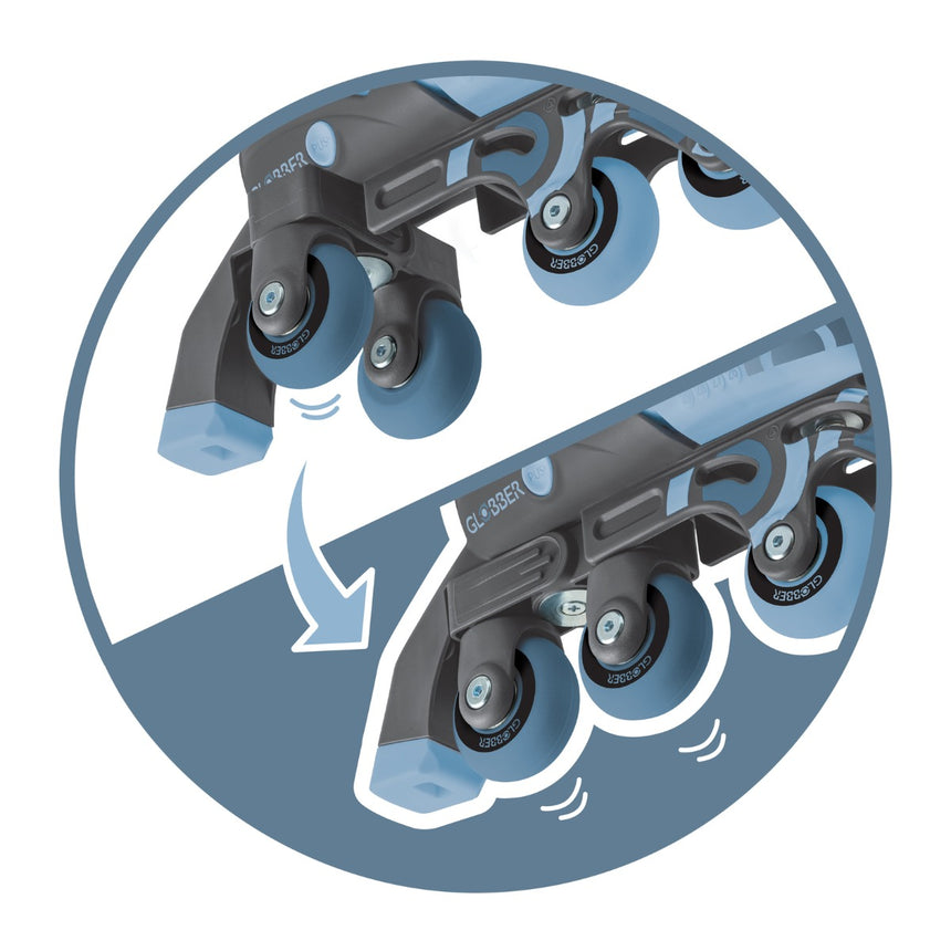 Globber 2 in 1 Learning Inline Roller Skates for Toddlers: Size 26-29 - Ash Blue