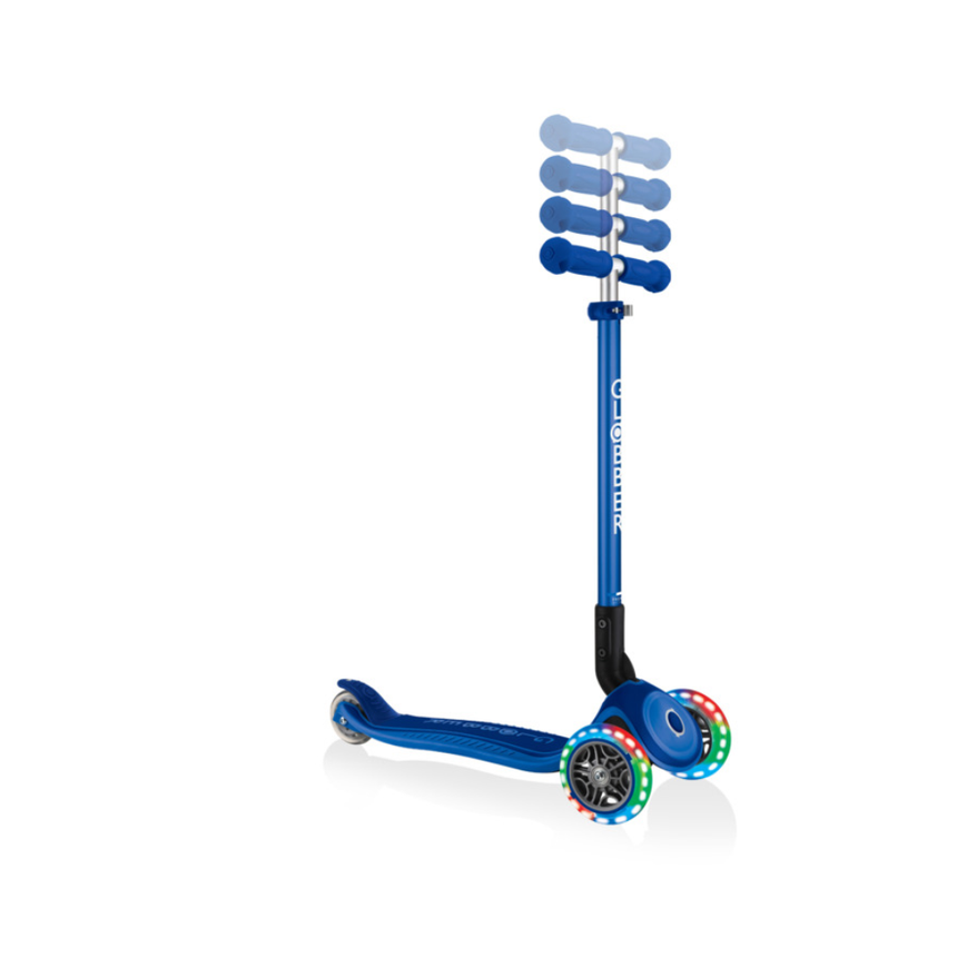Globber Primo FOLD PLUS LIGHTS Scooter - Emerald Green/ Navy Blue