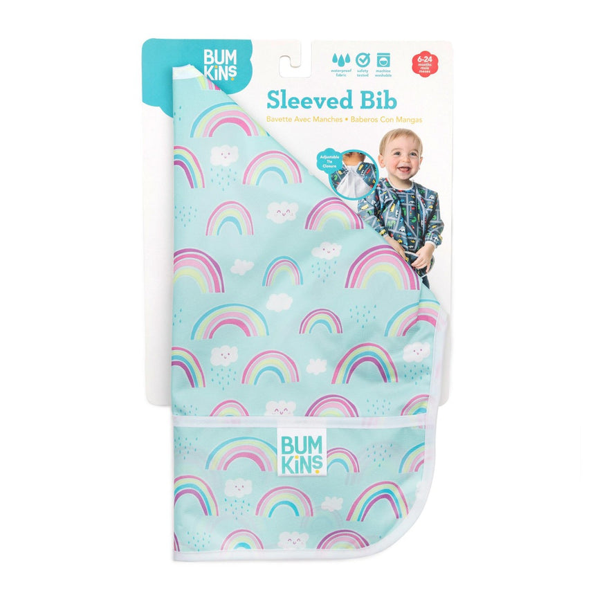Bumkins Waterproof Sleeved Bib - Rainbows