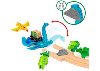 BRIO Dinosaur Deluxe Set foldable storage box that converts into a play mat