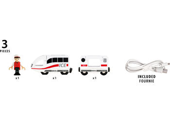BRIO ICE rechargeable train on wooden track