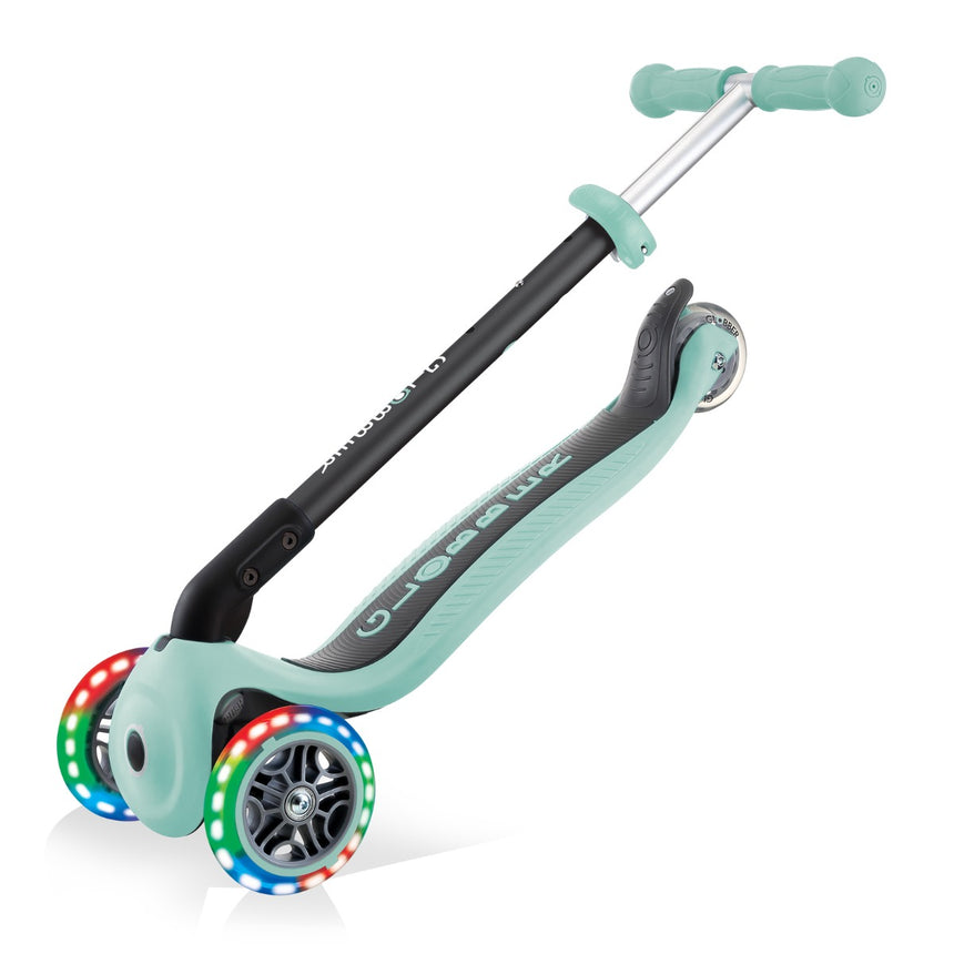 Globber GO UP Fold Plus Convertible Scooter with Light Up Wheels - Mint