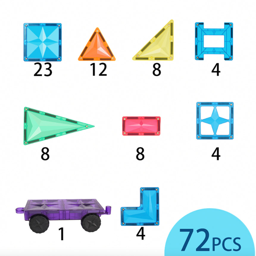 MNTL Classic Road Trip Magnetic Tile Set 72 Pcs