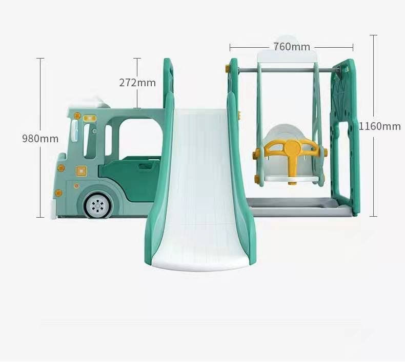 ALL 4 KIDS Lucas Baby Slider and Swing Play Center with Bus - Pink