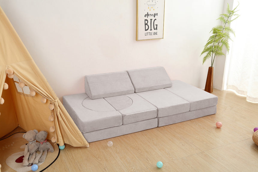 All 4 Kids Ollie 10 PCS Modular Play Couch Set - Cream