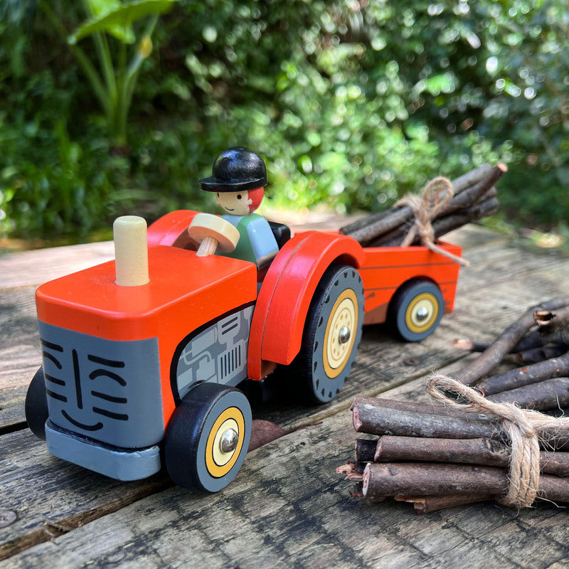 Tender Leaf Toys Wooden Farm Tractor Play Set