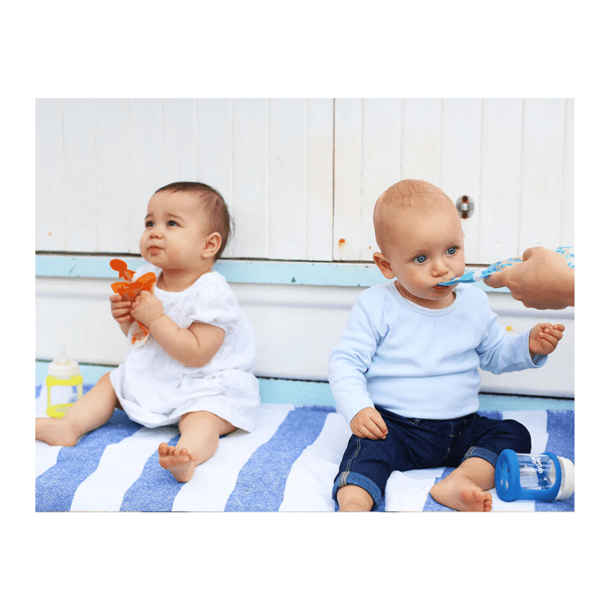 Cherub Baby Universal Silicone Food Pouch Spout Green Blue