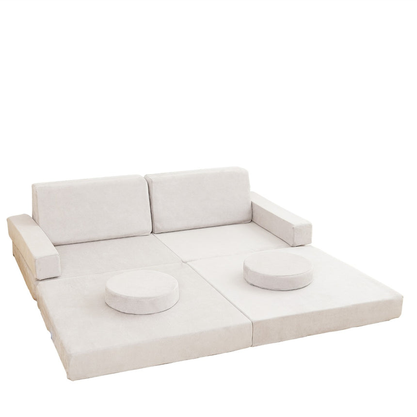 All 4 Kids Ethan 10 PCS Modular Play Couch - Cream