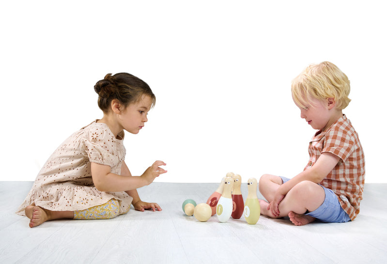 Tender Leaf Toys Wooden Birdie Skittles Bowling Set