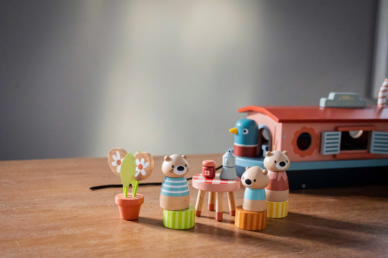 Tender Leaf Toys Wooden Little Otter Canal Boat Play Set