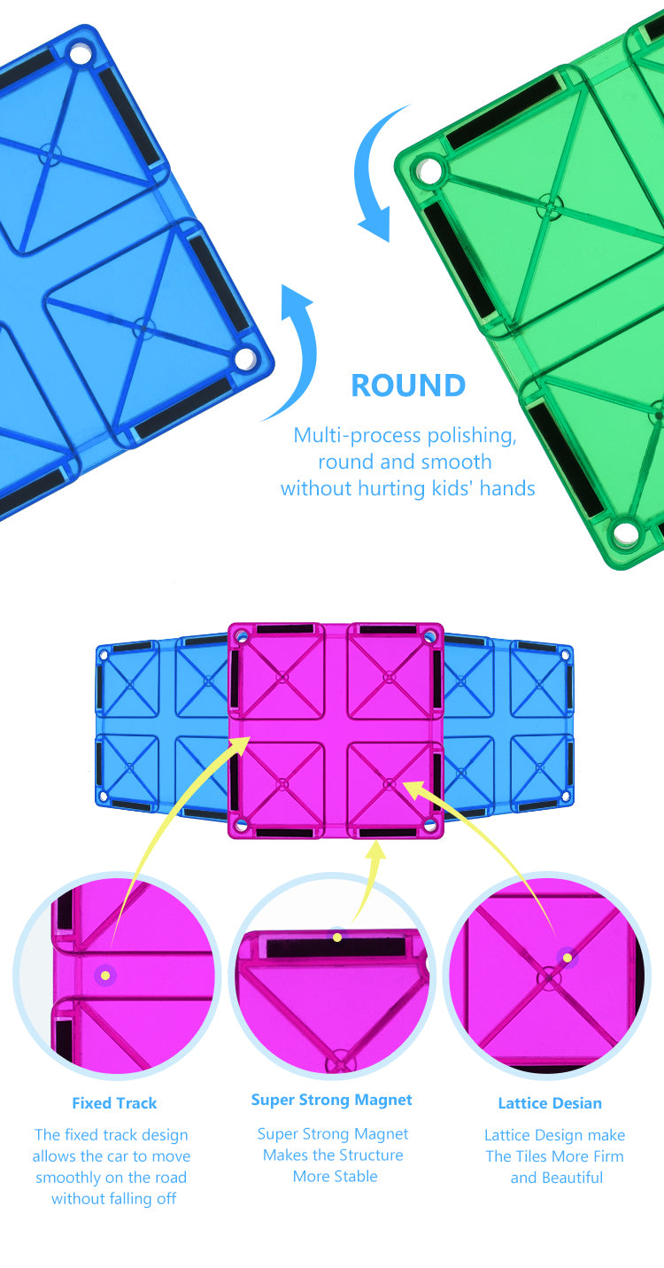 MNTL Classic Magnetic Track Car Set 101 Pcs