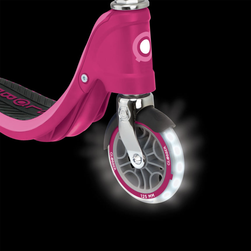 Globber FLOW 125 Wcooter with Light Up Wheels - Ruby