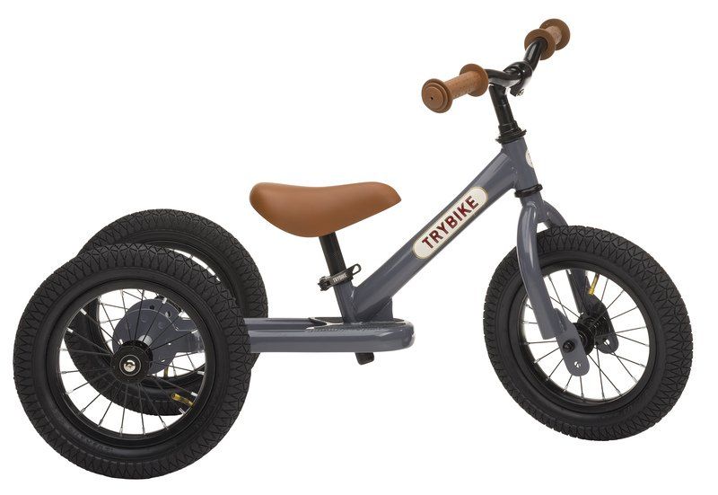 Trybike 2 in 1 Steel Balance Bike and Tricycle - Vintage Grey