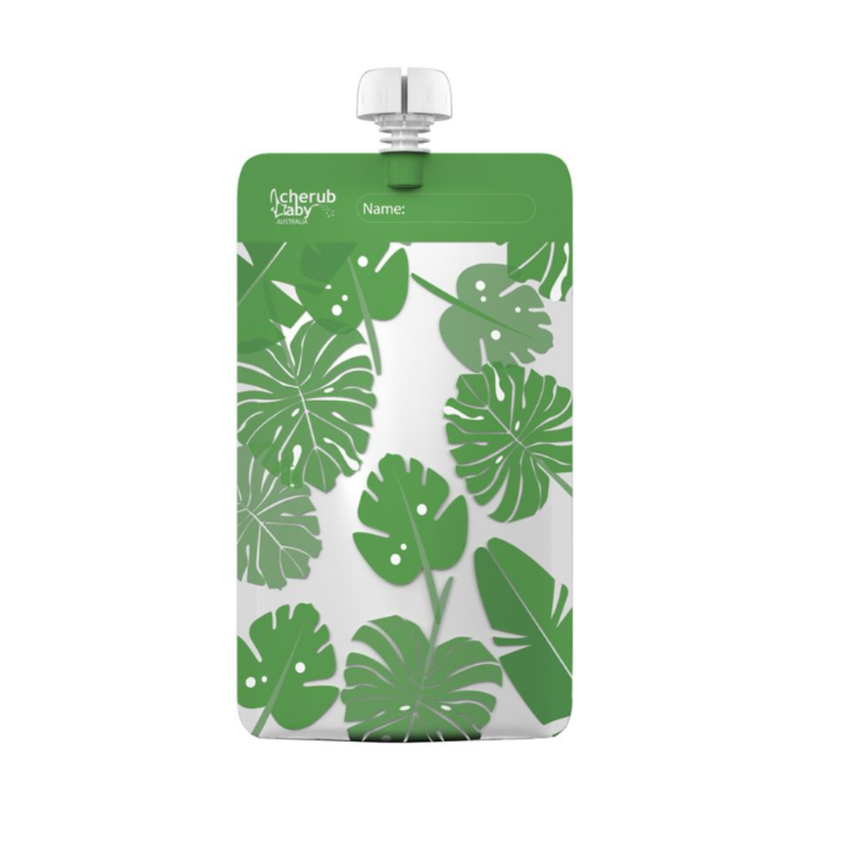Cherub Baby Re-usable Food Storage Pouch Mini's 10PK Green & Blue