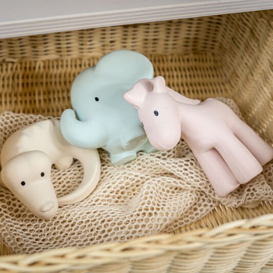 Tikiri Rubber Marshmallow Animal Teether Set