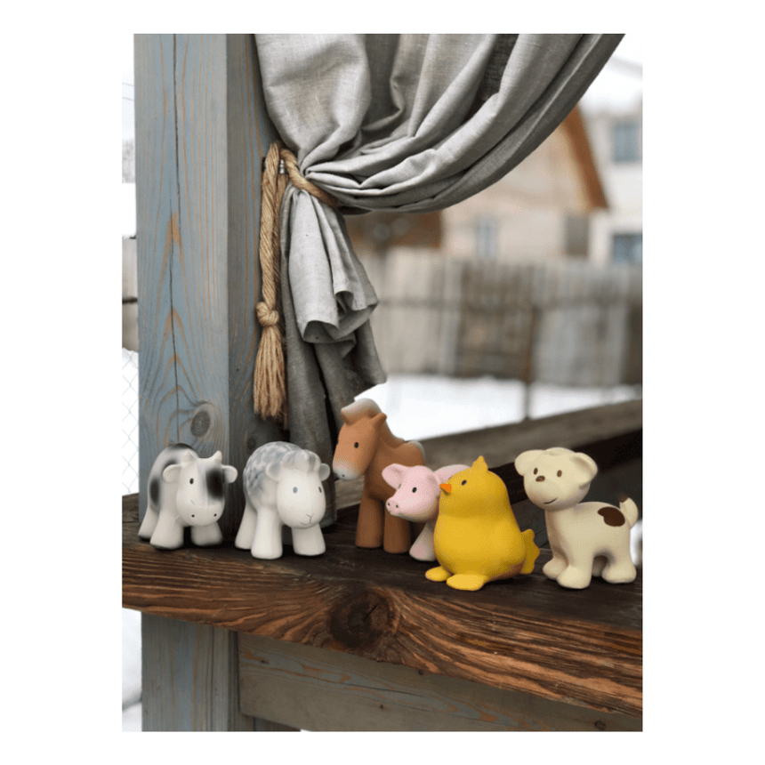 Tikiri Set of 6 Tikiri Farm Rubber Rattle & Bath Toys