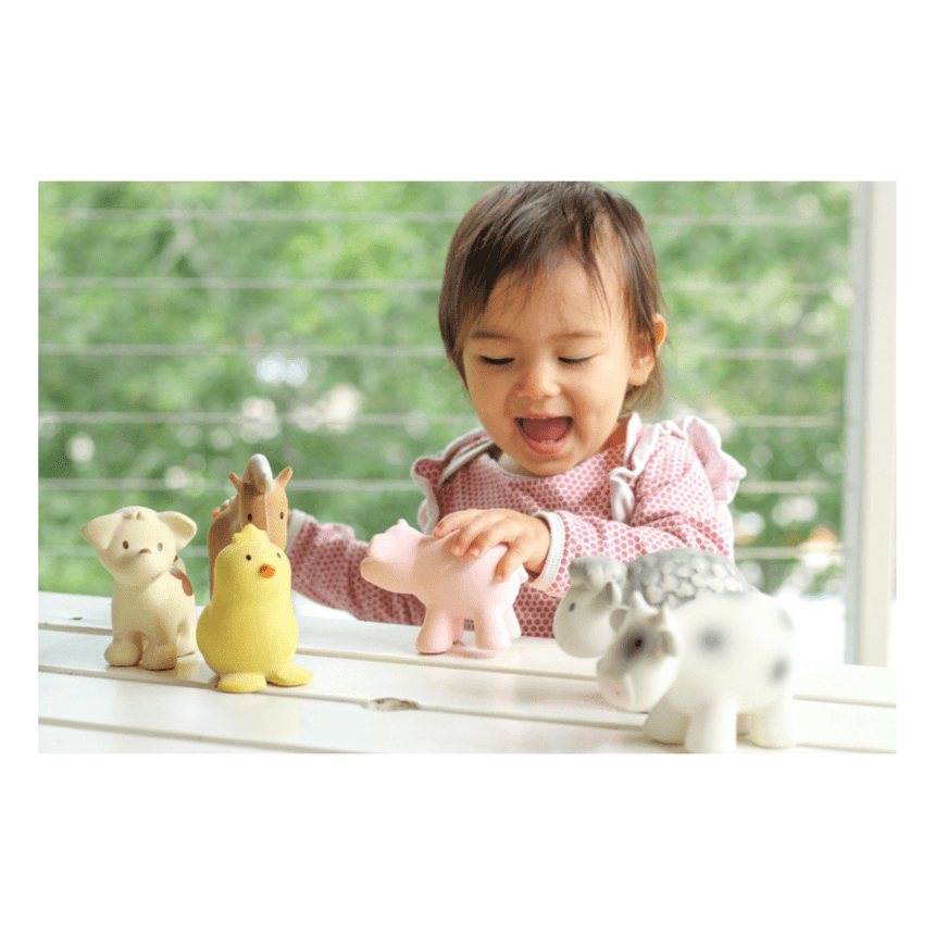 Tikiri Set of 6 Tikiri Farm Rubber Rattle & Bath Toys