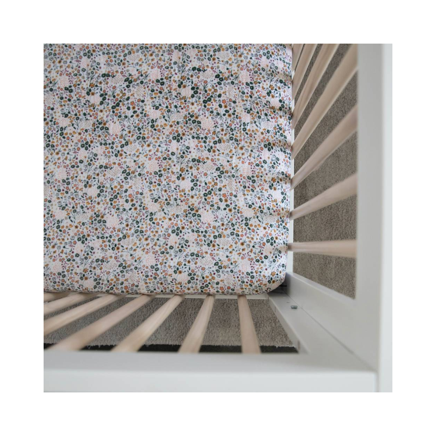 Little Unicorn Muslin Fitted Cot Sheet - Pressed Petals