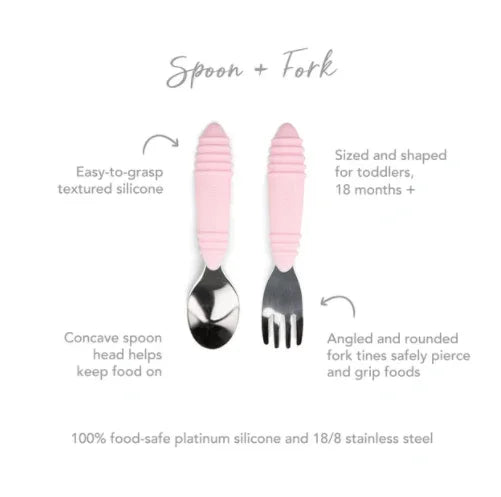 Bumkins Spoon and Fork - Pink
