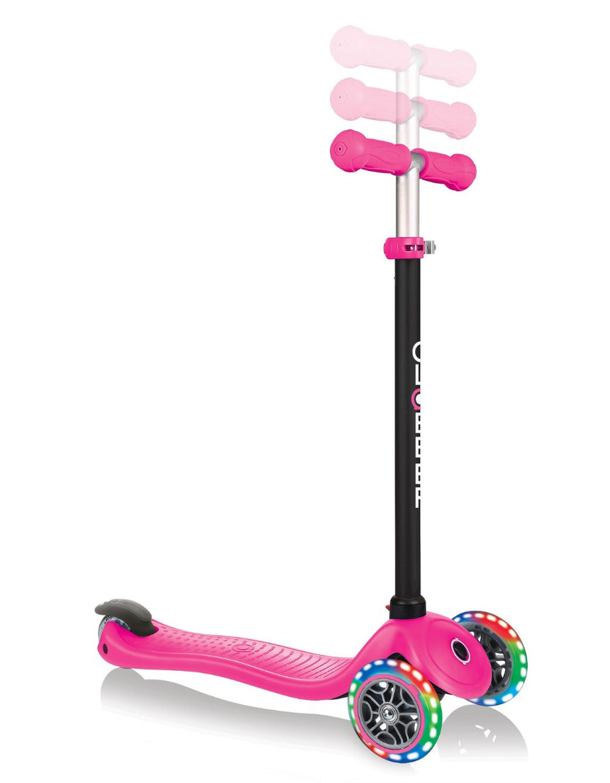 Globber Go Up Sporty Lights Convertible Scooter - Pink
