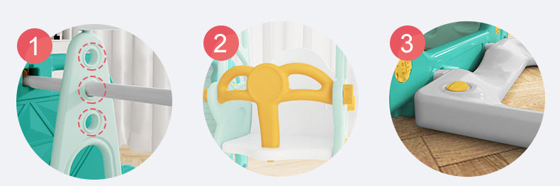 ALL 4 KIDS Lucas Baby Slider and Swing Play Center with Bus - Blue