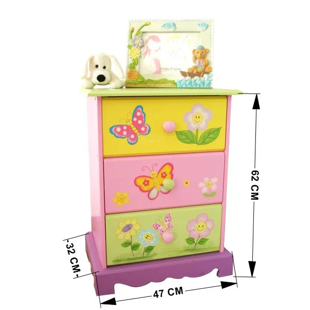 ALL 4 KIDS Olivia the Fairy Girl’s 3 Drawer Bedside Table