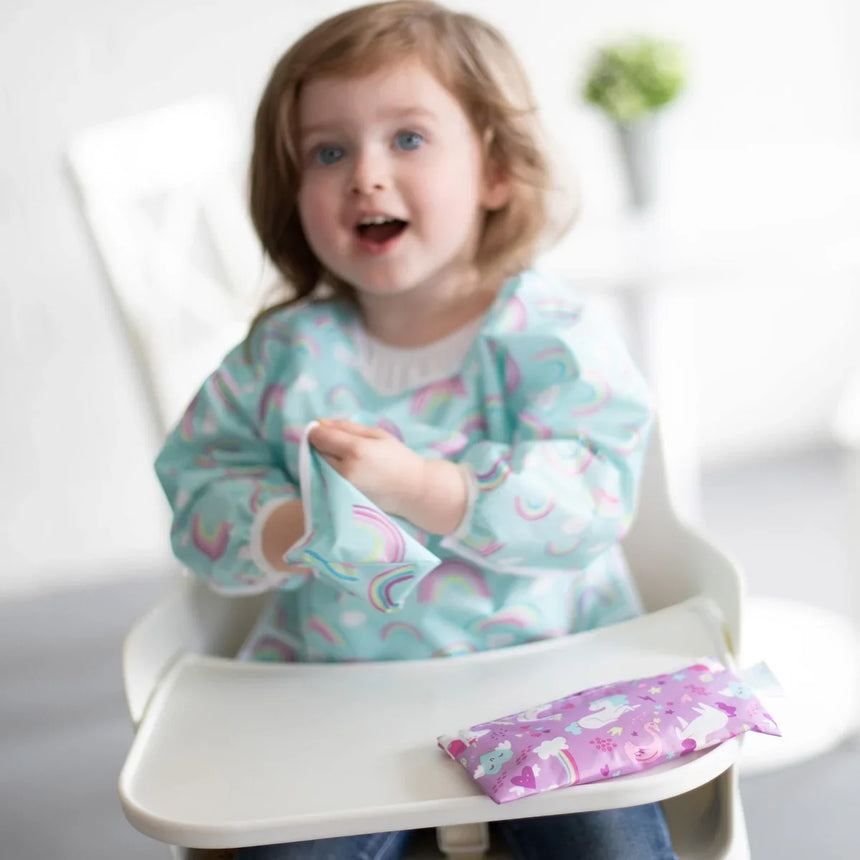 Bumkins Waterproof Sleeved Bib - Rainbows