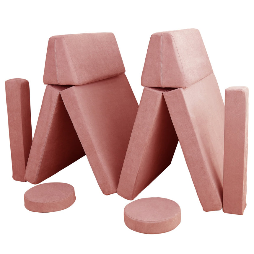All 4 Kids Ethan 10 PCS Play Couch - Rose