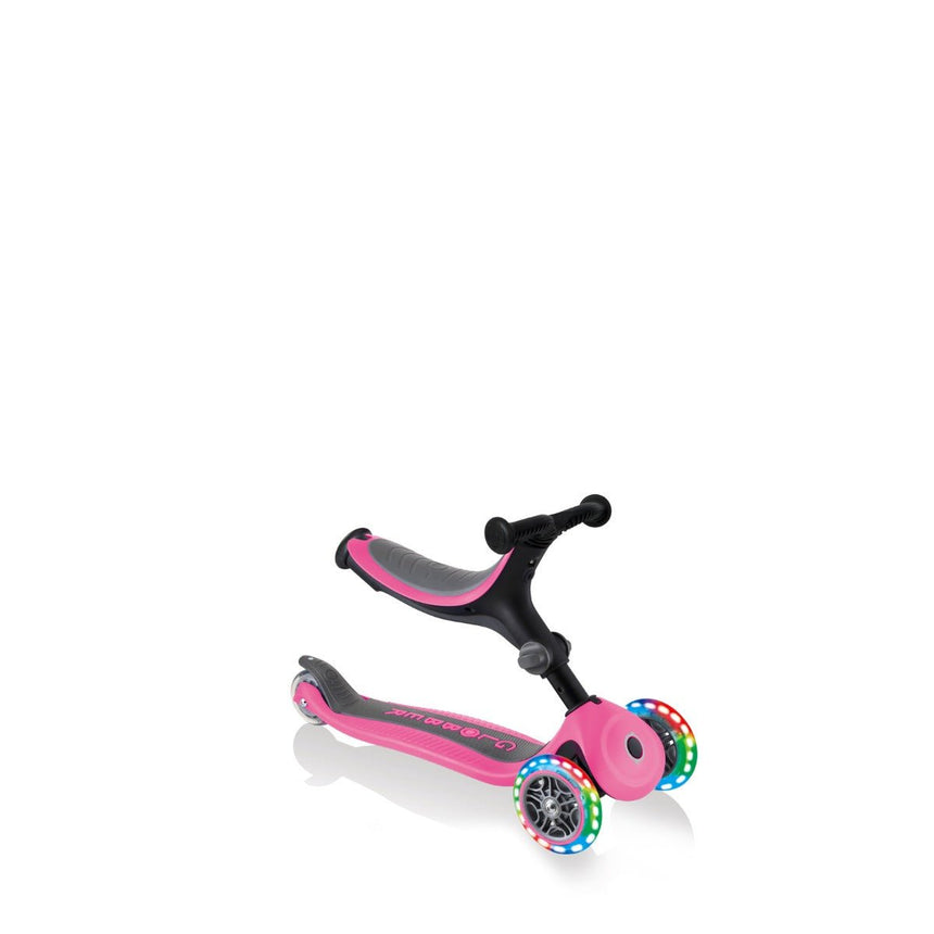 Globber Go Up Sporty Lights Convertible Scooter - Pink